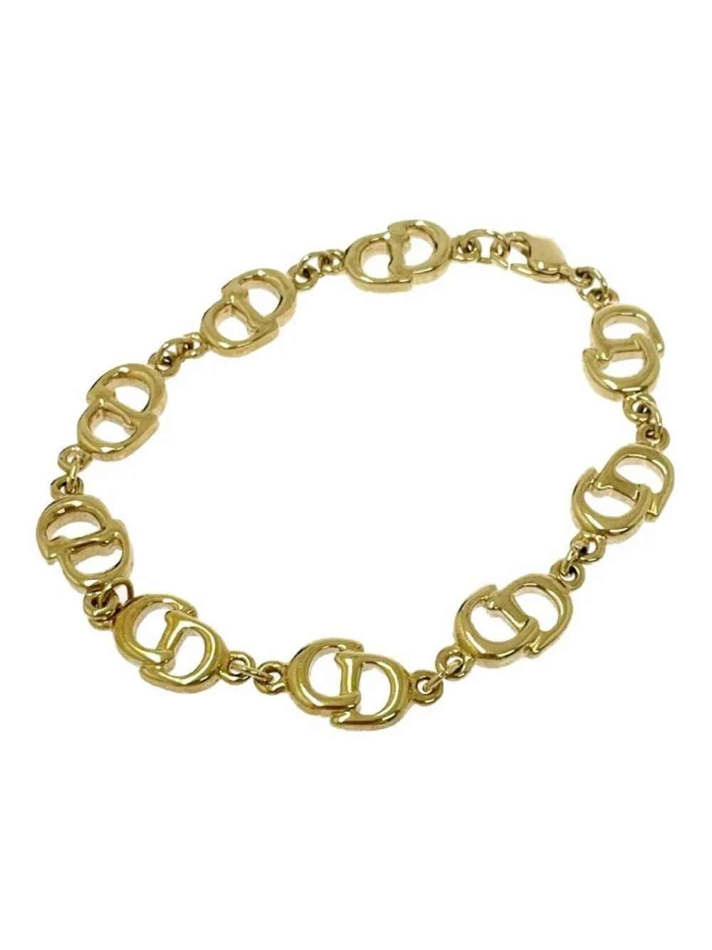 Dior CD Logo Blurscuffs Cut Gold Bracelet